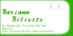 mariann milisits business card